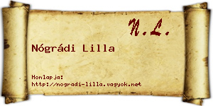 Nógrádi Lilla névjegykártya